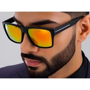 Men's Sunglasses Polarized Fire Mirror Lens UV Protection Sport Lentes Gafas New